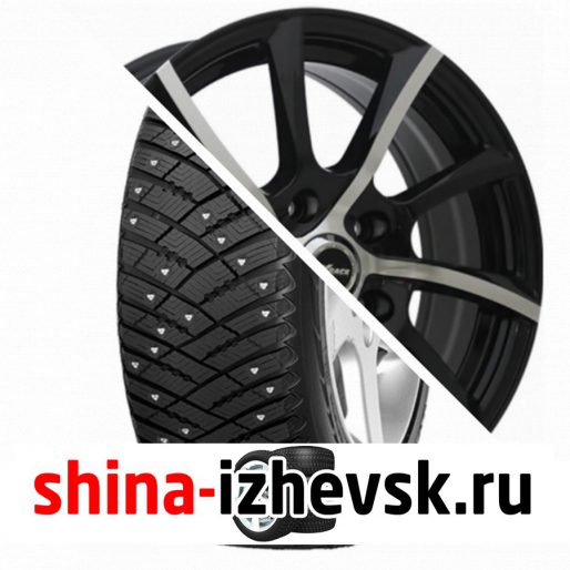 Колесо в сборе Goodyear Ultra Grip Ice Arctic 215/65 R16 T 98 + X-Race AF14 6.5xR16 5×114.3 ET40 DIA60.1 Черный полностью полированный в Ижевске